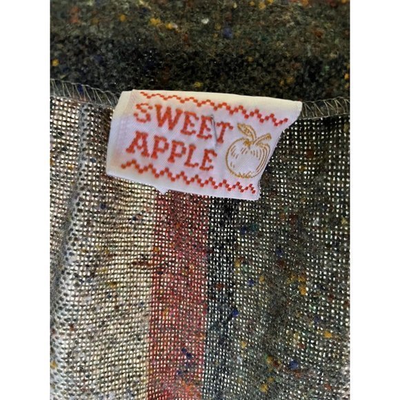 Vintage A Line Midi Wool Blend Long Skirt Jacket Set Sweet Apple Olive Striped - Picture 7 of 13